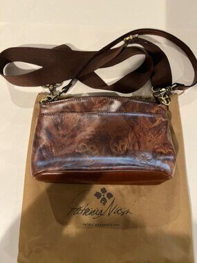 Patricia Nash Marcie Leather Crossbody Owl Print NWOT